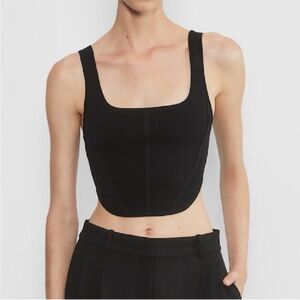 Aritzia Babaton Sculpt Knit Bustier Tank black